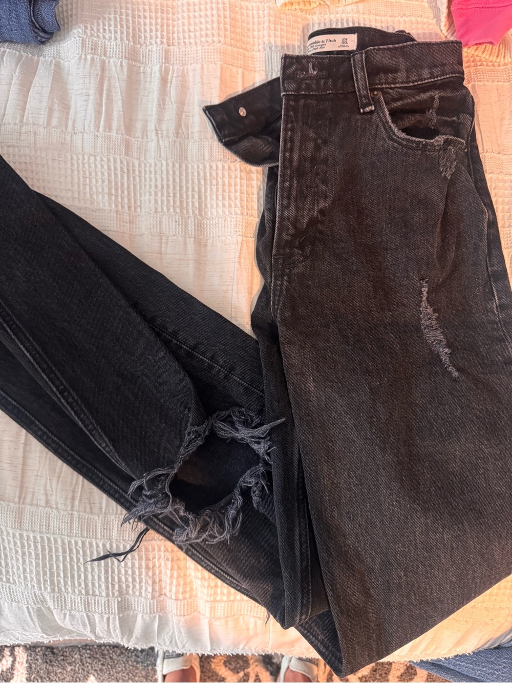 Black Distressed Abercrombie jeans